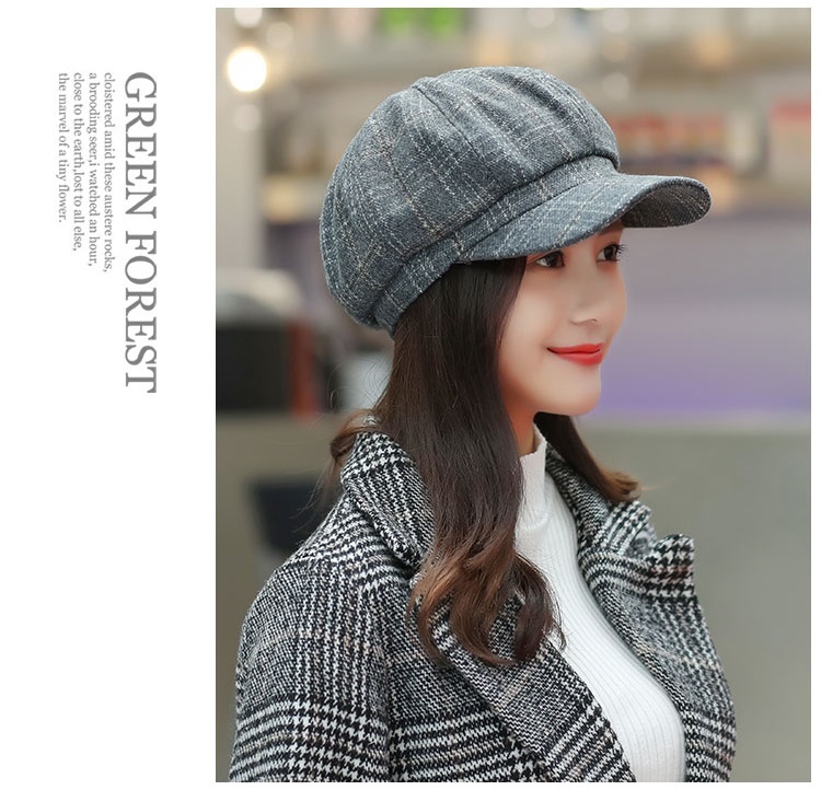 帽子 レディース キャスケット 秋冬 キャップ チェック柄 防寒厚い 小顔効果 すっぴん 暖かい 隠し UV 紫外線 