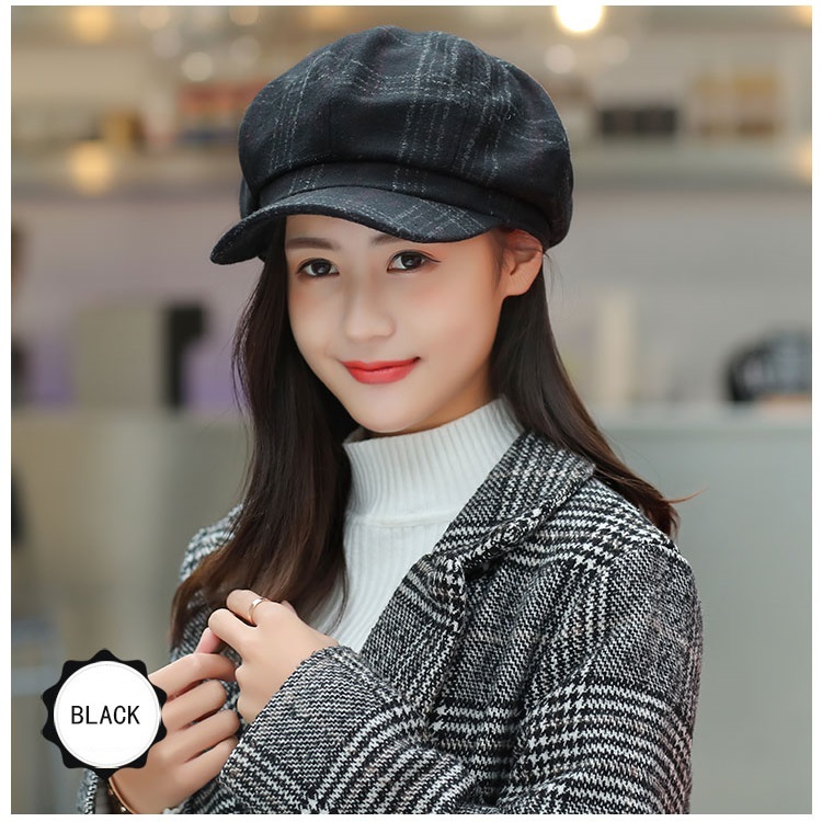 帽子 レディース キャスケット 秋冬 キャップ チェック柄 防寒厚い 小顔効果 すっぴん 暖かい 隠し UV 紫外線 
