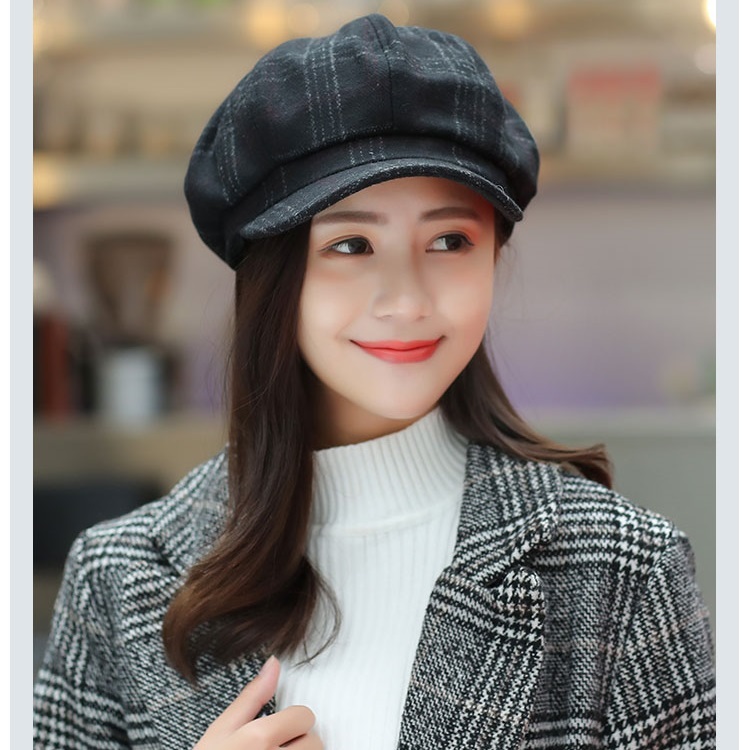 帽子 レディース キャスケット 秋冬 キャップ チェック柄 防寒厚い 小顔効果 すっぴん 暖かい 隠し UV 紫外線 