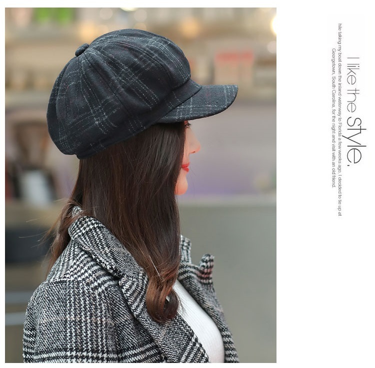 帽子 レディース キャスケット 秋冬 キャップ チェック柄 防寒厚い 小顔効果 すっぴん 暖かい 隠し UV 紫外線 