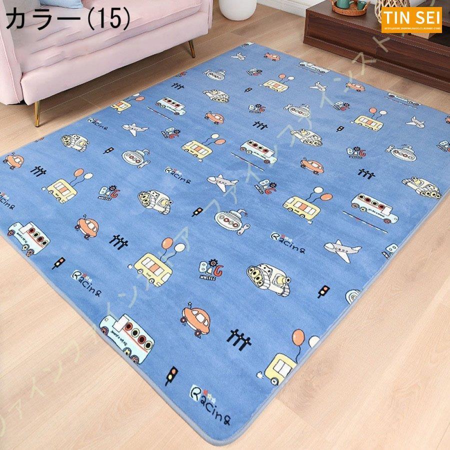 プレイマット ラグ 大きいサイズ 長方形 正方形 子供 アニマル柄 列車 キッズマット 子供部屋 優しい 滑り止めマット 面白い 汽車 マイクロファイバー 洗える 