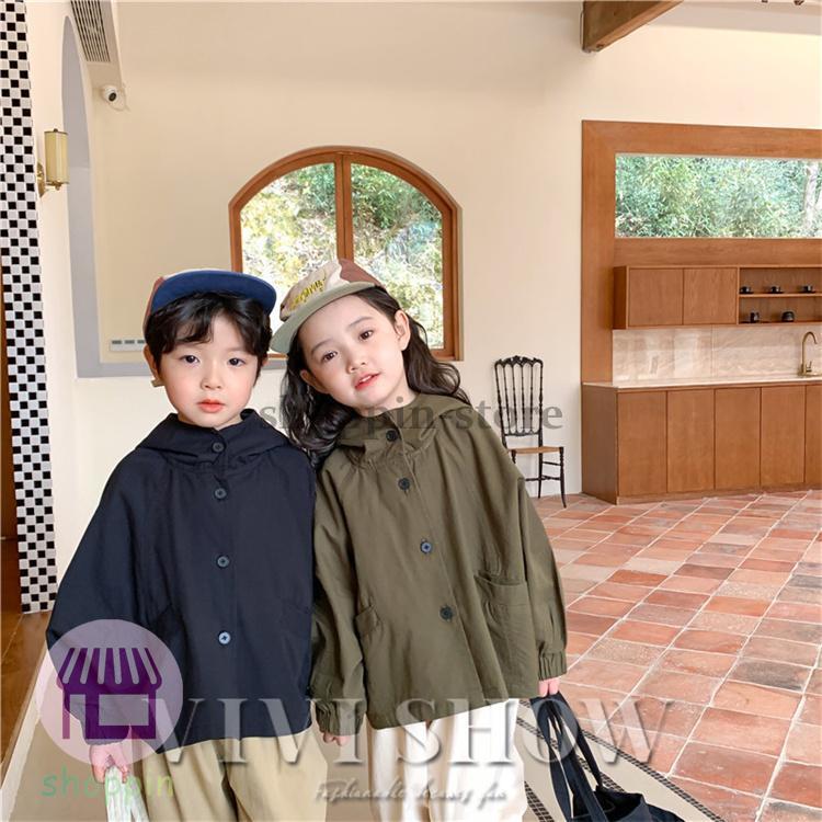 キッズ アウター 長袖 トップス ゆったり ジップ 動きやすい あわせやすい カジュアル フードつき ハイネック 着やすい おしゃれ 男女兼用 シンプル 