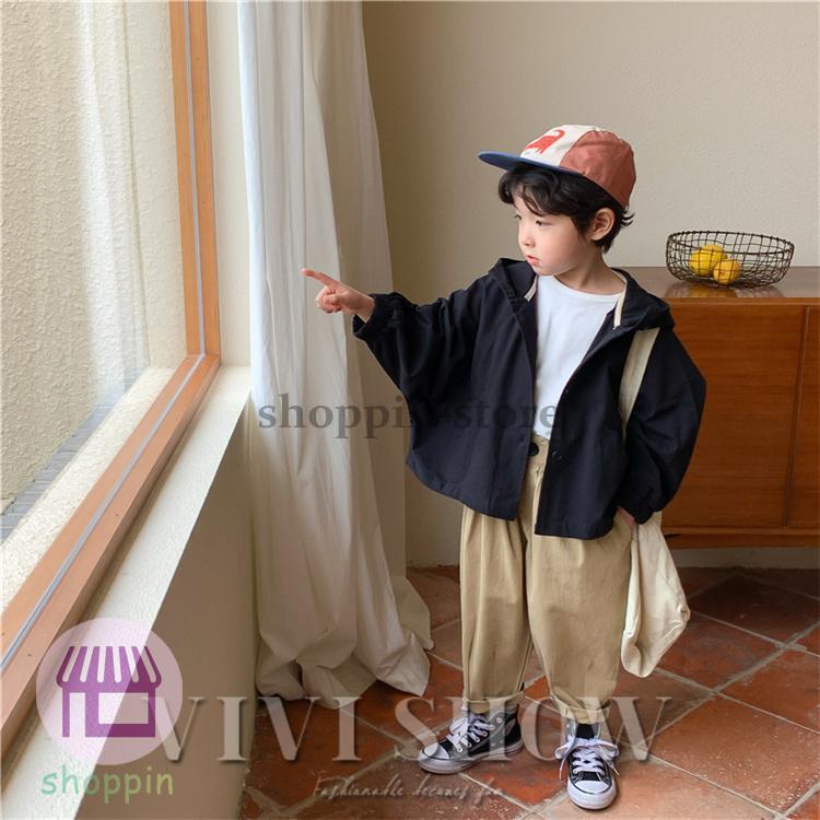 キッズ アウター 長袖 トップス ゆったり ジップ 動きやすい あわせやすい カジュアル フードつき ハイネック 着やすい おしゃれ 男女兼用 シンプル 