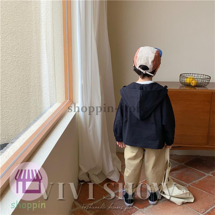 キッズ アウター 長袖 トップス ゆったり ジップ 動きやすい あわせやすい カジュアル フードつき ハイネック 着やすい おしゃれ 男女兼用 シンプル 