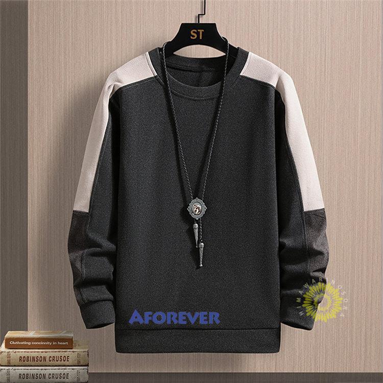 トレーナー メンズ 長袖 プルオーバー クルーネック カラー切替 スウェットシャツ 長袖トレーナー カジュアル トップス 秋服 