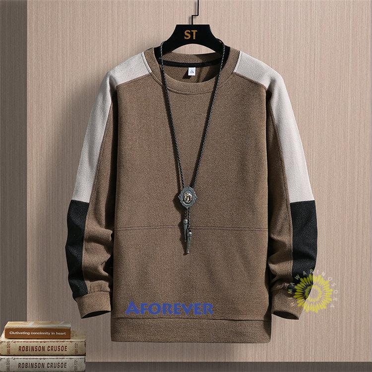 トレーナー メンズ 長袖 プルオーバー クルーネック カラー切替 スウェットシャツ 長袖トレーナー カジュアル トップス 秋服 