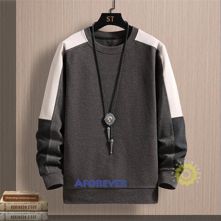 トレーナー メンズ 長袖 プルオーバー クルーネック カラー切替 スウェットシャツ 長袖トレーナー カジュアル トップス 秋服 