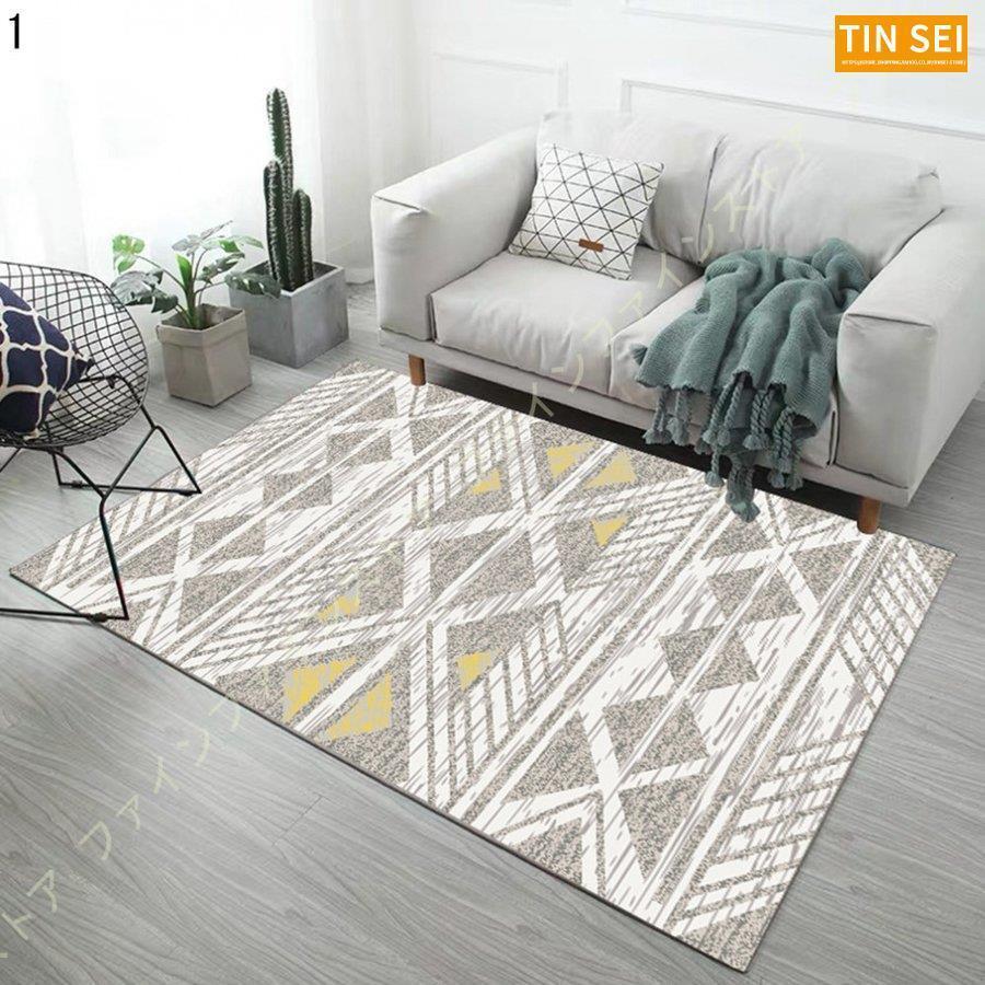 ラグ カーペット 北欧 洗える 夏用 じゅうたん ラグマット 滑り止め 折り畳み可能 2畳 1畳 モダン 床暖房対応 幾何学 おしゃれ ホットカーペット 防ダニ 3畳 