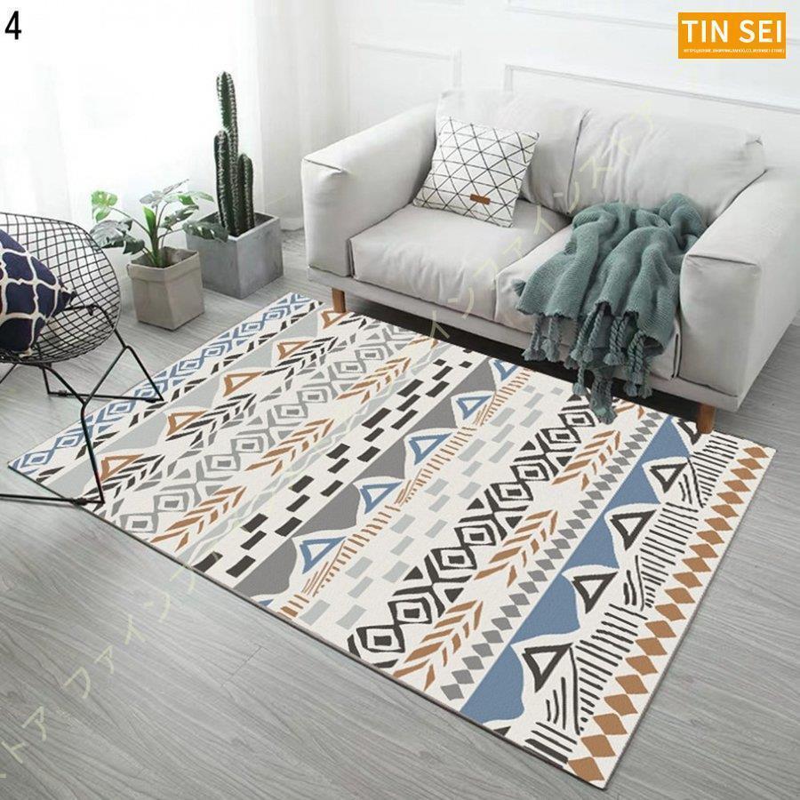 ラグ カーペット 北欧 洗える 夏用 じゅうたん ラグマット 滑り止め 折り畳み可能 2畳 1畳 モダン 床暖房対応 幾何学 おしゃれ ホットカーペット 防ダニ 3畳 