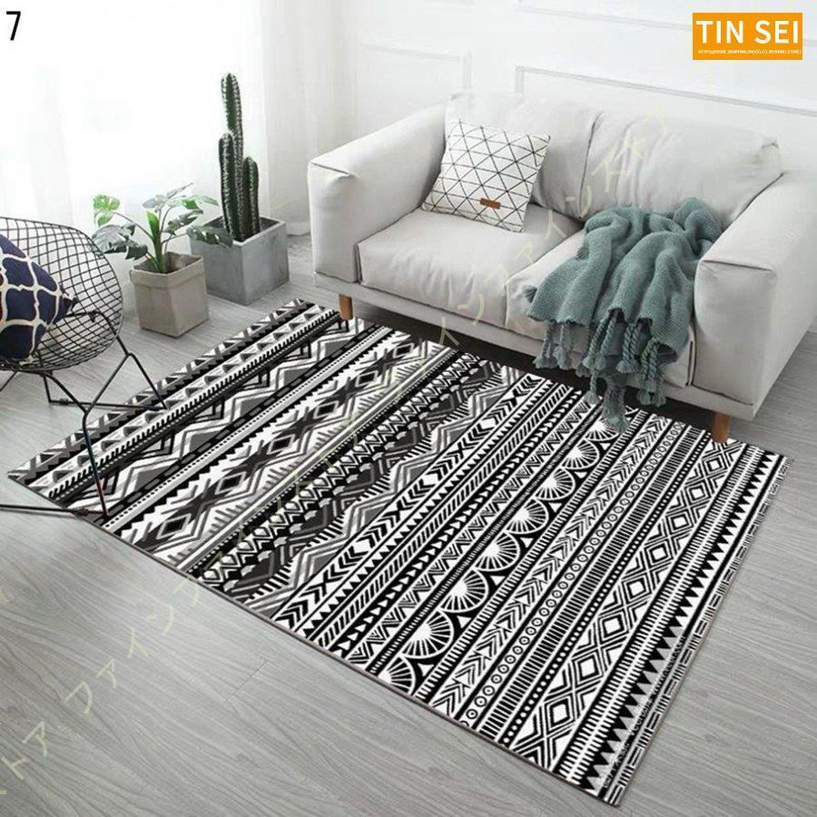 ラグ カーペット 北欧 洗える 夏用 じゅうたん ラグマット 滑り止め 折り畳み可能 2畳 1畳 モダン 床暖房対応 幾何学 おしゃれ ホットカーペット 防ダニ 3畳 