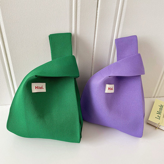 選べる65柄 レディース ニット ミニトート 編み トートバッグ かばん 無地 小さめ 大きな柄 バッグ 厚手 ジャガード編みバッグ ニットバッグ マルシェバック 鞄 