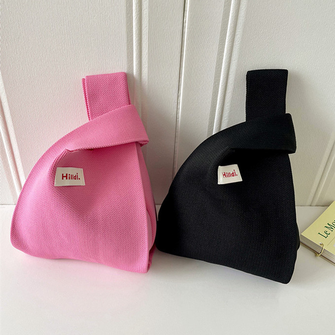 選べる65柄 レディース ニット ミニトート 編み トートバッグ かばん 無地 小さめ 大きな柄 バッグ 厚手 ジャガード編みバッグ ニットバッグ マルシェバック 鞄 