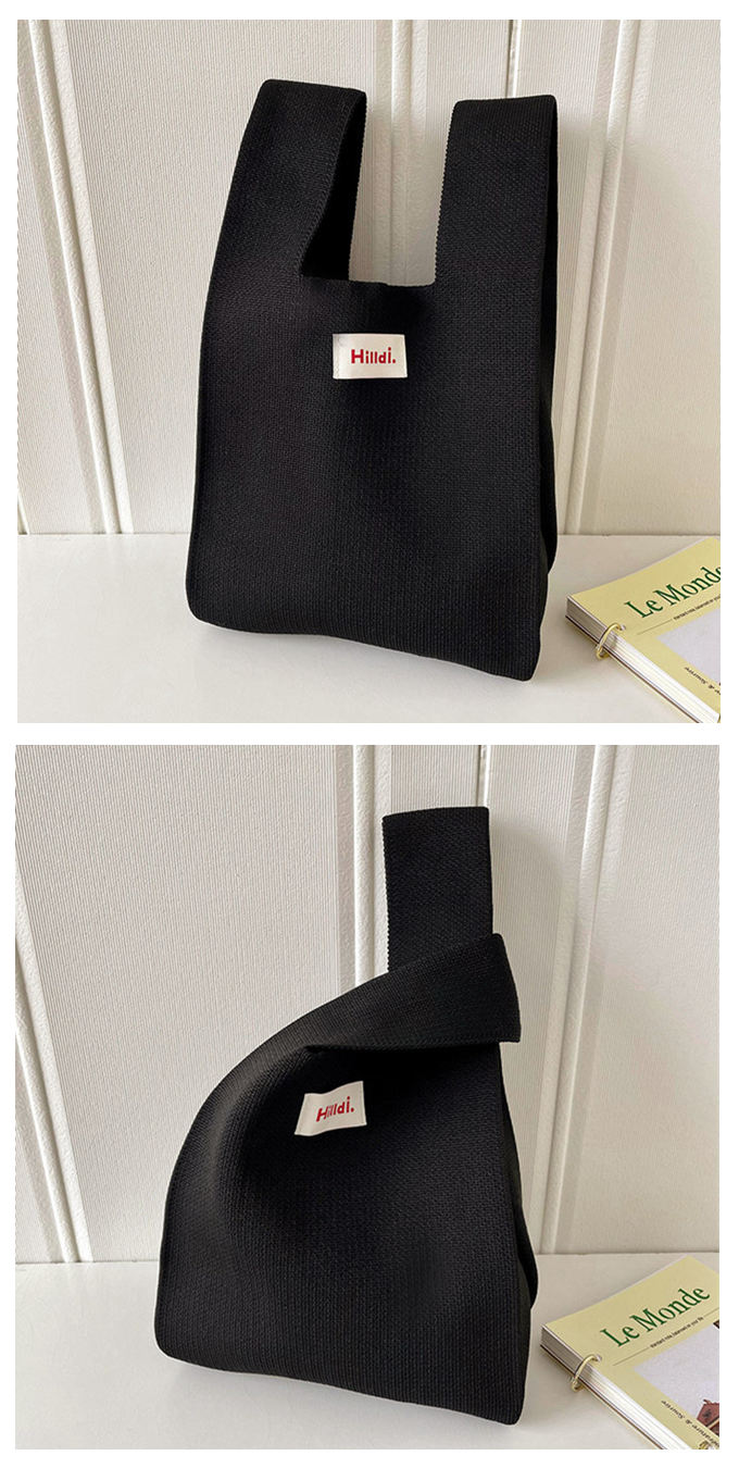 選べる65柄 レディース ニット ミニトート 編み トートバッグ かばん 無地 小さめ 大きな柄 バッグ 厚手 ジャガード編みバッグ ニットバッグ マルシェバック 鞄 