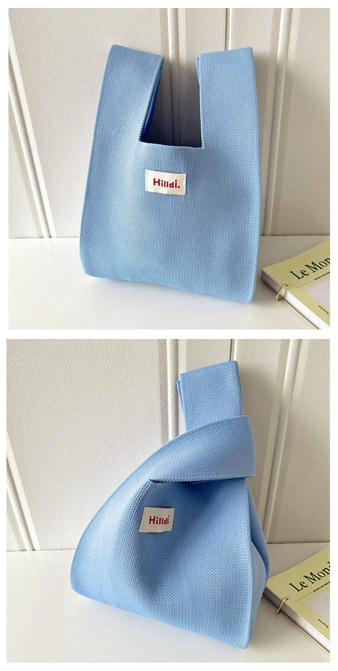 選べる65柄 レディース ニット ミニトート 編み トートバッグ かばん 無地 小さめ 大きな柄 バッグ 厚手 ジャガード編みバッグ ニットバッグ マルシェバック 鞄 