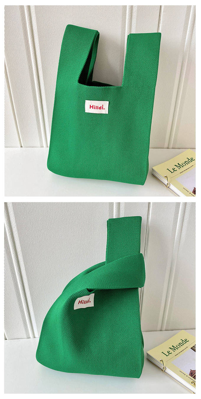 選べる65柄 レディース ニット ミニトート 編み トートバッグ かばん 無地 小さめ 大きな柄 バッグ 厚手 ジャガード編みバッグ ニットバッグ マルシェバック 鞄 