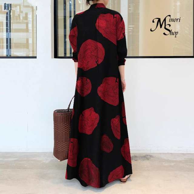 ワンピース レディース マキシ丈 シャツワンピース ワンピ ロングワンピース 大きいサイズ 綿麻ワンピース 体型カ ドッキングワンピ 長袖 