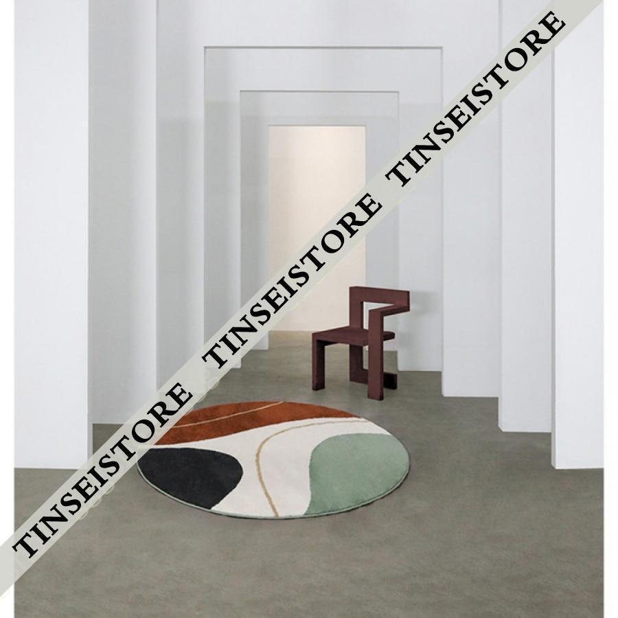 カーペット ラグ ラグマット 円形ラグ 絨毯 洗える 北欧インテリア 滑り止め 丸いマット 丸 防ダニ ふんわり 抗菌 オールシーズン おしゃれ 丸型 チェアマット 