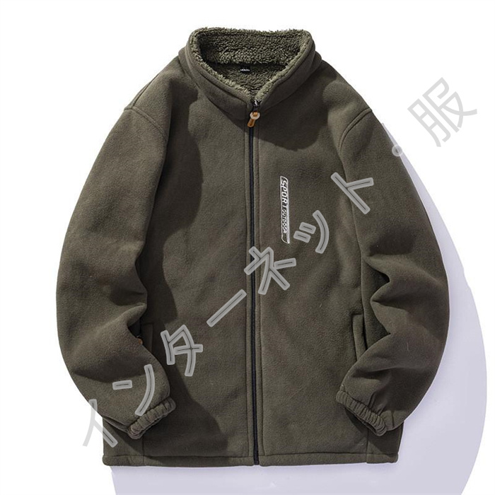 ボアジャケット メンズ フリースジャケット 裏ボア ブルゾン アウター 送料無料 防寒 おしゃれ 通勤 もこもこ 大きいサイズ 立ち襟 無地 暖か 冬 ゆったり 