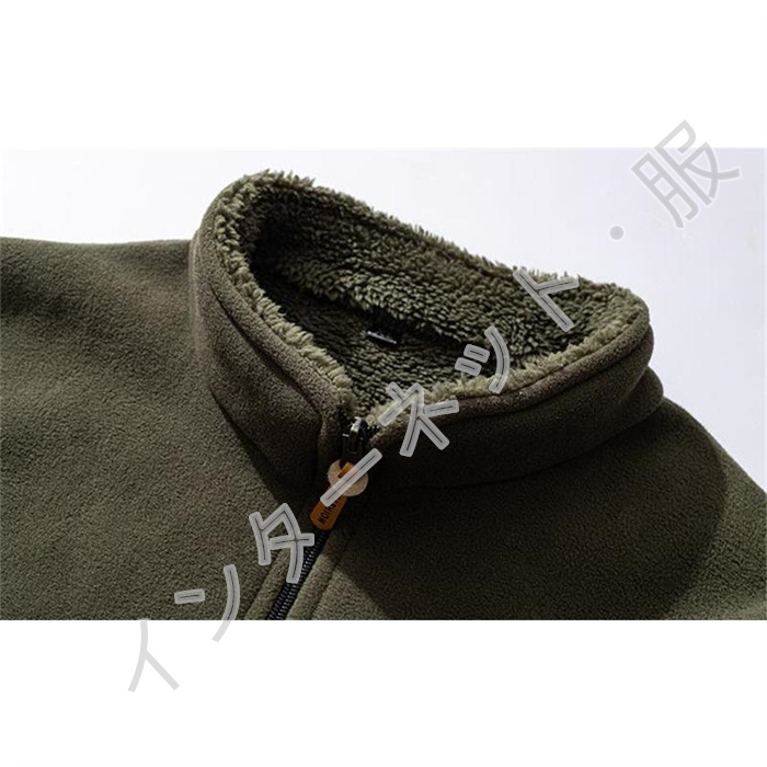 ボアジャケット メンズ フリースジャケット 裏ボア ブルゾン アウター 送料無料 防寒 おしゃれ 通勤 もこもこ 大きいサイズ 立ち襟 無地 暖か 冬 ゆったり 