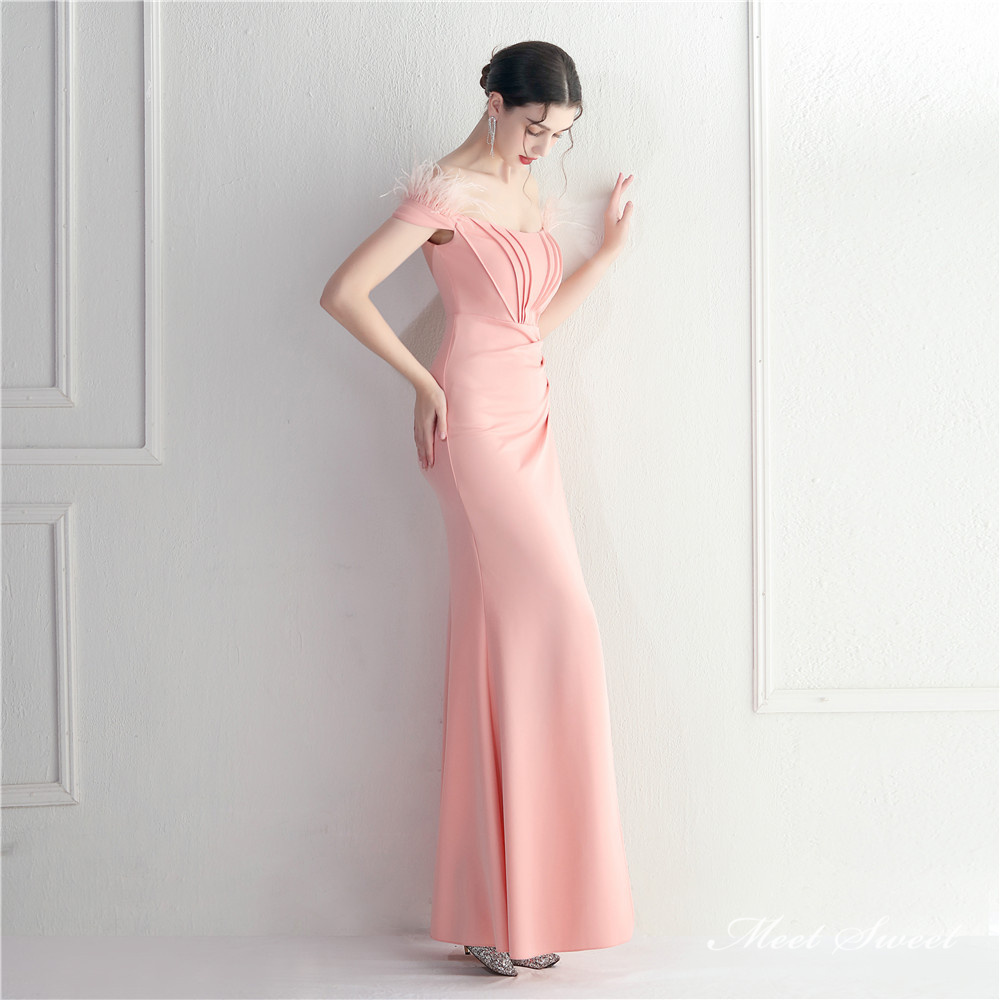 カラードレス マーメイドドレス パーティードレス オフショルダー スリット イブニングドレス 結婚式 ウェディングドレス サテン おしゃれ ファスナー 二次会 