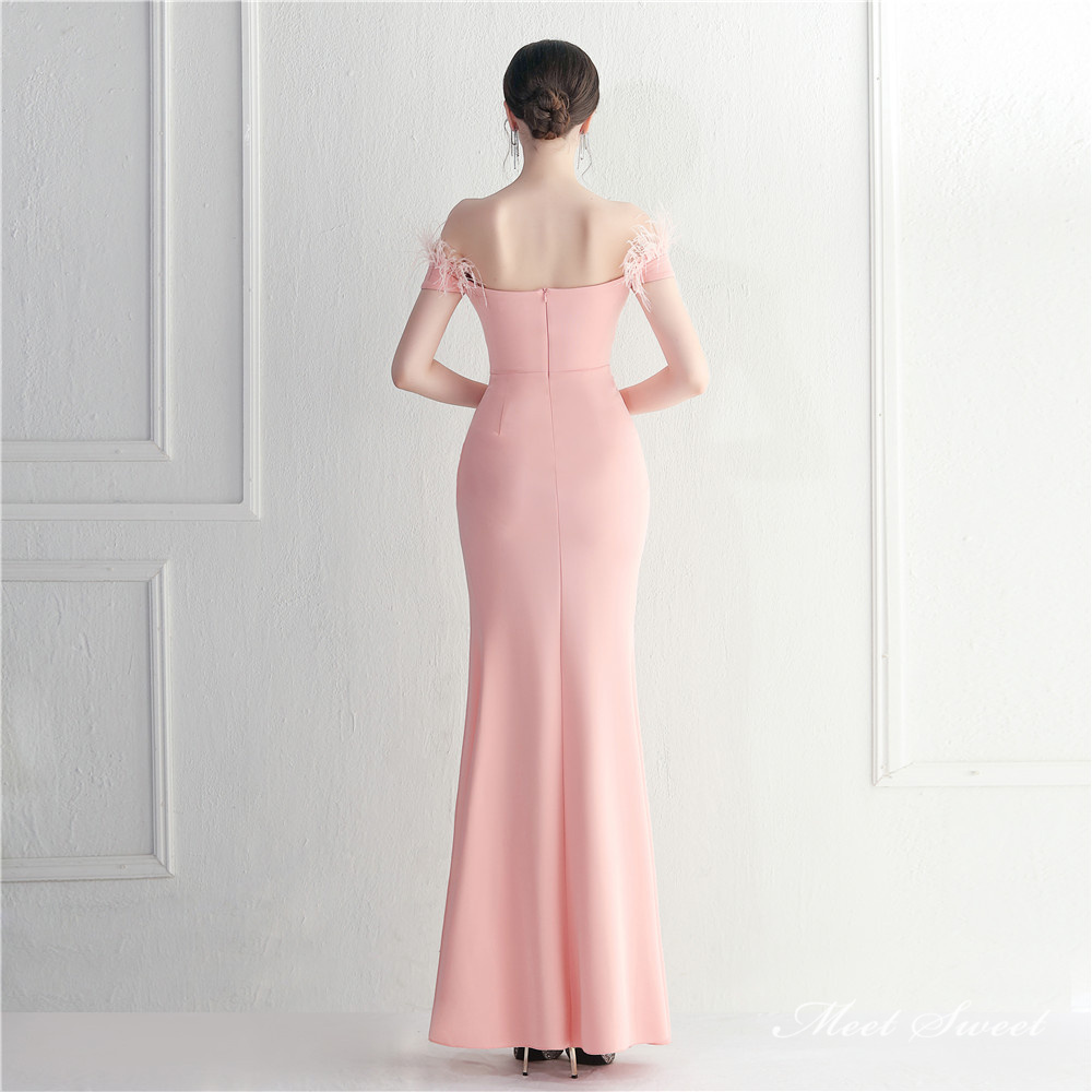 カラードレス マーメイドドレス パーティードレス オフショルダー スリット イブニングドレス 結婚式 ウェディングドレス サテン おしゃれ ファスナー 二次会 