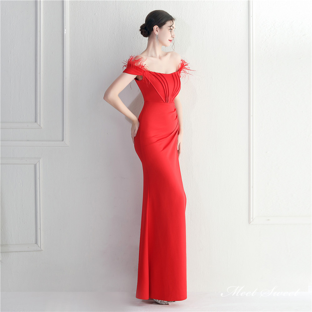 カラードレス マーメイドドレス パーティードレス オフショルダー スリット イブニングドレス 結婚式 ウェディングドレス サテン おしゃれ ファスナー 二次会 