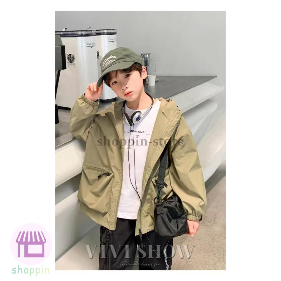 キッズ アウター 長袖 トップス ゆったり ジップフードつき 着やすい シンプル おしゃれ 動きやすい カジュアル ポケット あわせやすい 