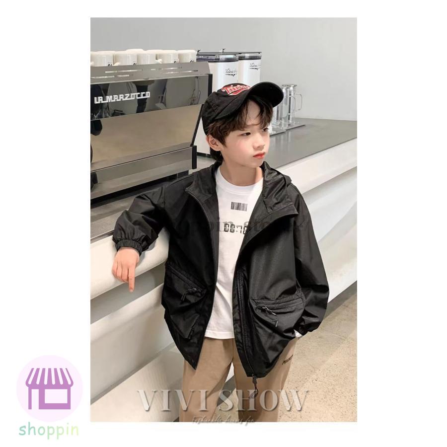 キッズ アウター 長袖 トップス ゆったり ジップフードつき 着やすい シンプル おしゃれ 動きやすい カジュアル ポケット あわせやすい 