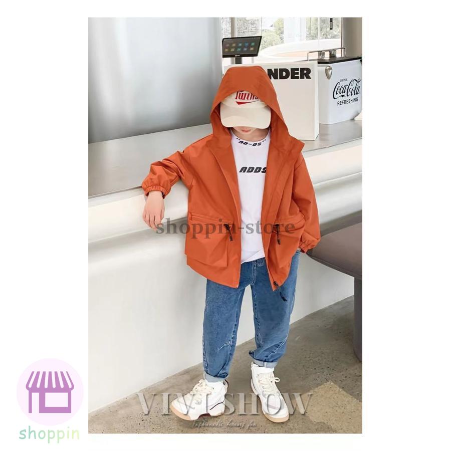 キッズ アウター 長袖 トップス ゆったり ジップフードつき 着やすい シンプル おしゃれ 動きやすい カジュアル ポケット あわせやすい 