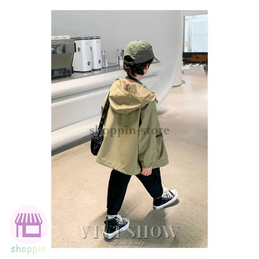 キッズ アウター 長袖 トップス ゆったり ジップフードつき 着やすい シンプル おしゃれ 動きやすい カジュアル ポケット あわせやすい 