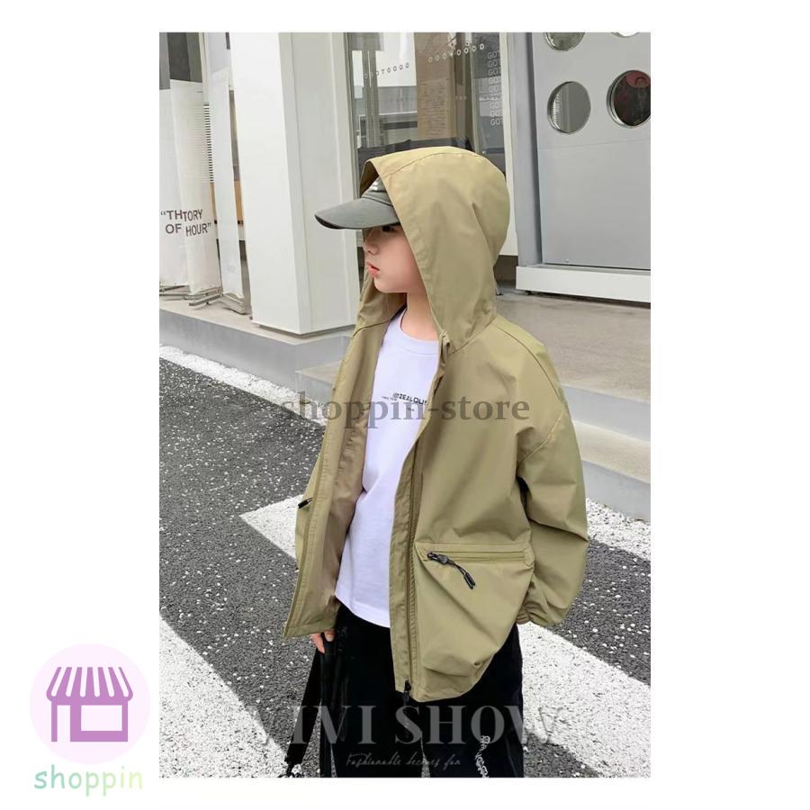 キッズ アウター 長袖 トップス ゆったり ジップフードつき 着やすい シンプル おしゃれ 動きやすい カジュアル ポケット あわせやすい 