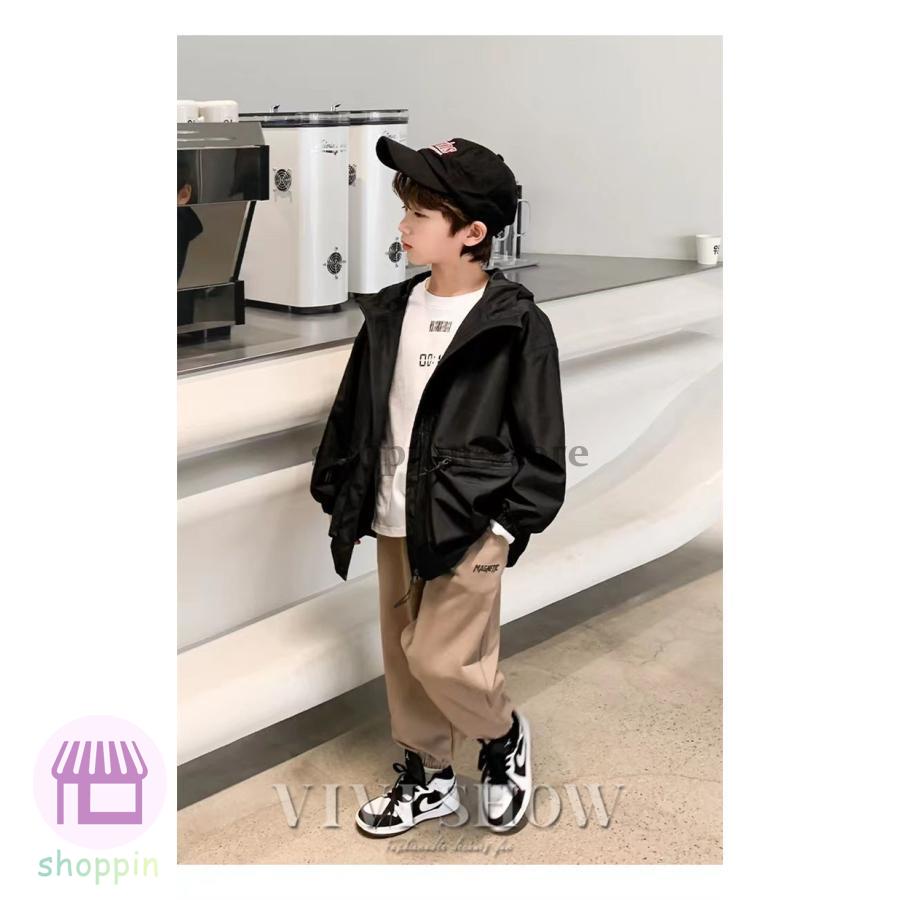 キッズ アウター 長袖 トップス ゆったり ジップフードつき 着やすい シンプル おしゃれ 動きやすい カジュアル ポケット あわせやすい 