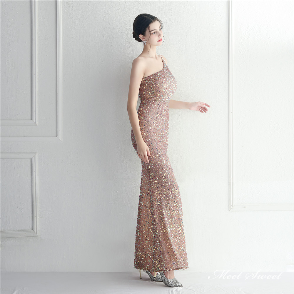 カラードレス マーメイドドレス パーティードレス ワンショルダー スリット イブニングドレス スパン 発表会 二次会 結婚式 ウェディングドレス 