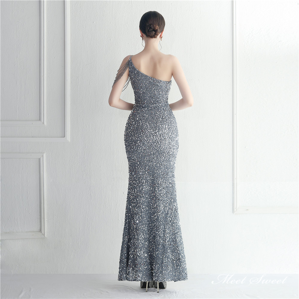 カラードレス マーメイドドレス パーティードレス ワンショルダー スリット イブニングドレス スパン 発表会 二次会 結婚式 ウェディングドレス 