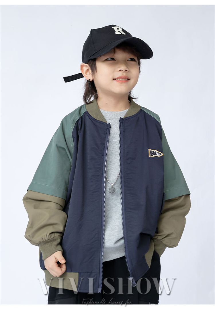 キッズ アウター 長袖 トップス ジャンパー シンプル おしゃれ カジュアル あわせやすい 動きやすい 着やすい きりかえ ゆったり 