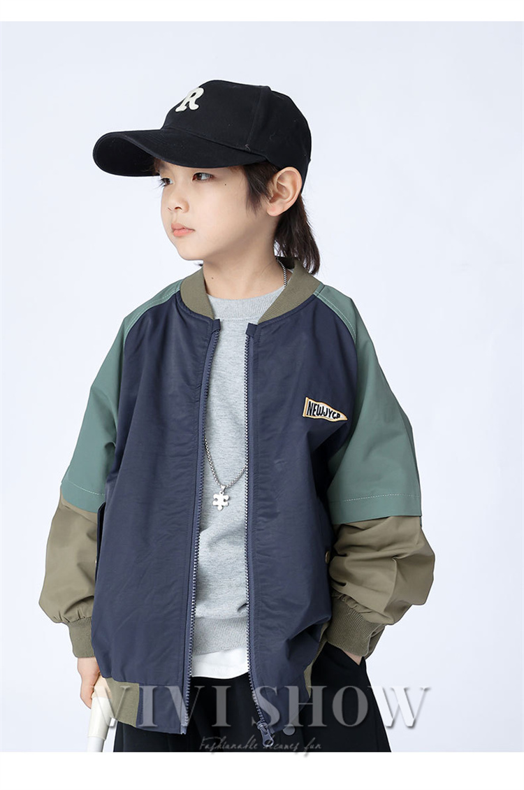 キッズ アウター 長袖 トップス ジャンパー シンプル おしゃれ カジュアル あわせやすい 動きやすい 着やすい きりかえ ゆったり 