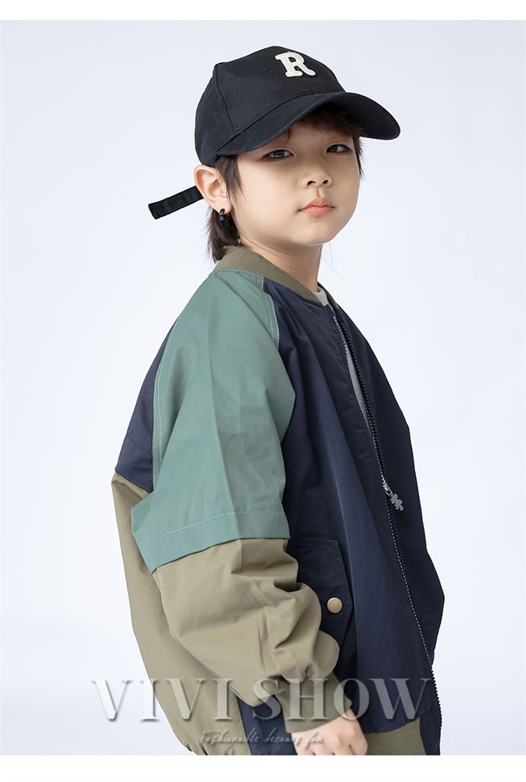 キッズ アウター 長袖 トップス ジャンパー シンプル おしゃれ カジュアル あわせやすい 動きやすい 着やすい きりかえ ゆったり 