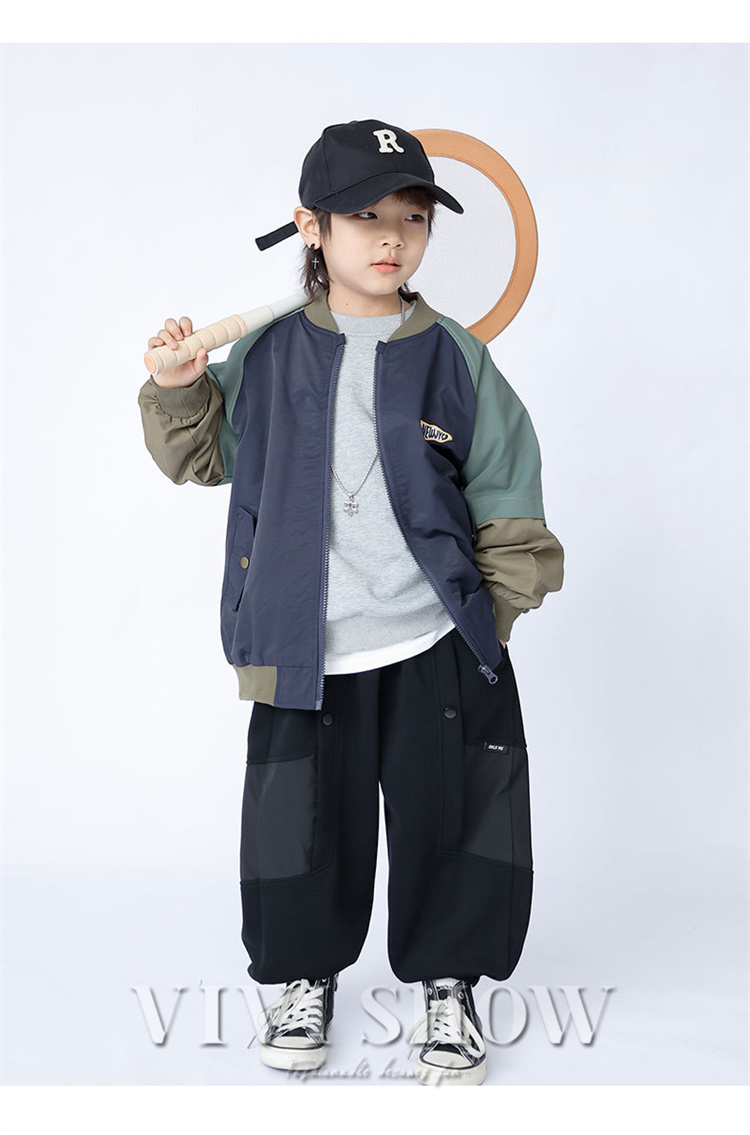 キッズ アウター 長袖 トップス ジャンパー シンプル おしゃれ カジュアル あわせやすい 動きやすい 着やすい きりかえ ゆったり 