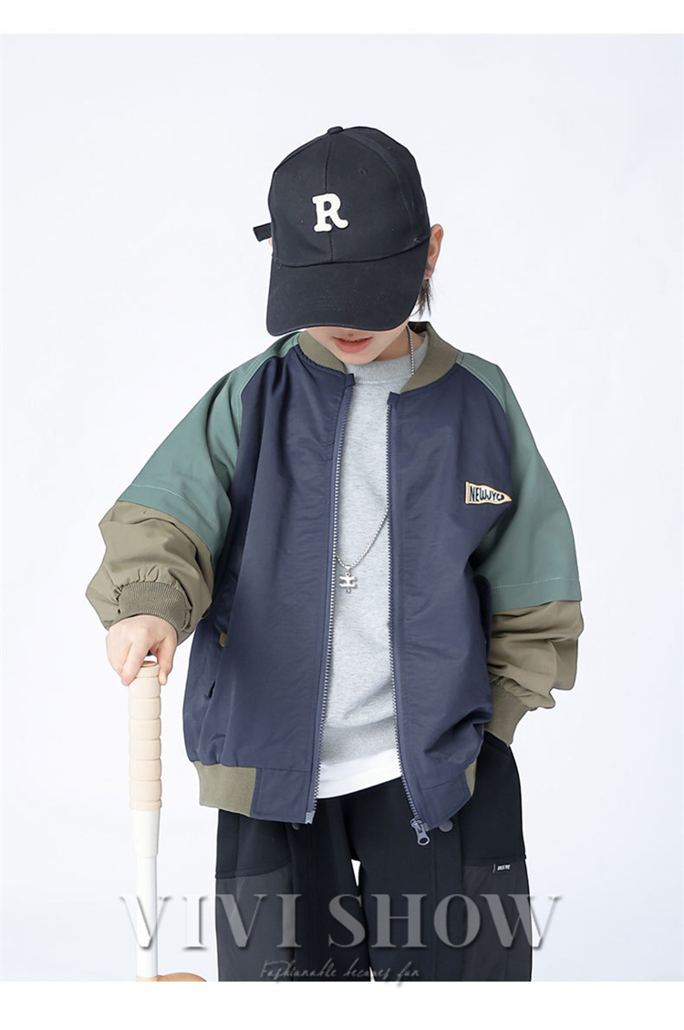 キッズ アウター 長袖 トップス ジャンパー シンプル おしゃれ カジュアル あわせやすい 動きやすい 着やすい きりかえ ゆったり 