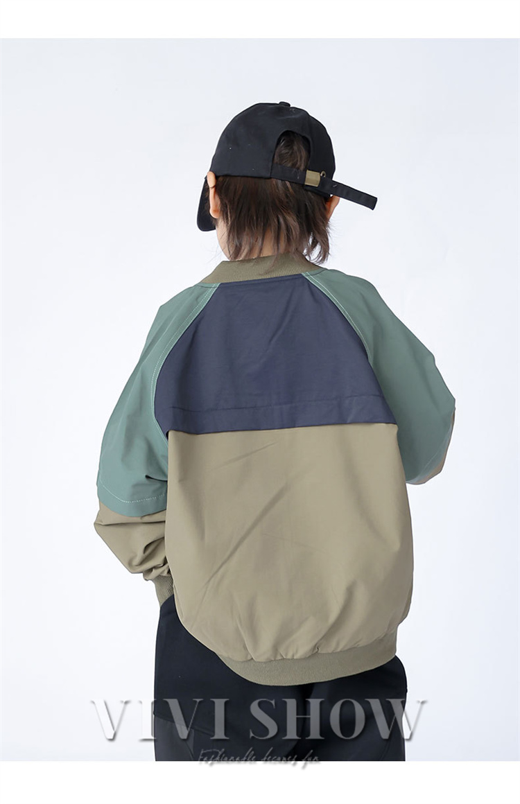 キッズ アウター 長袖 トップス ジャンパー シンプル おしゃれ カジュアル あわせやすい 動きやすい 着やすい きりかえ ゆったり 