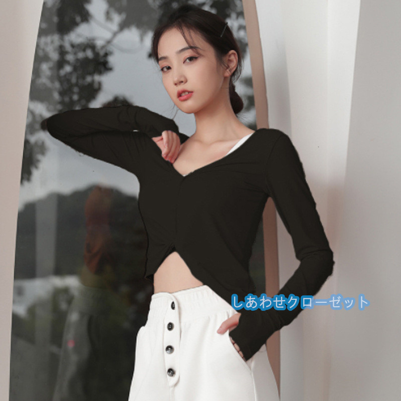 ヨガウェア レディース トップス 長袖 Tシャツ ホットヨガ おしゃれ 吸汗 スポーツウェア 速乾 ランニングウェア かわいい フィットネス 