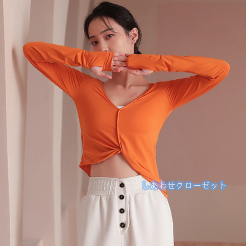 ヨガウェア レディース トップス 長袖 Tシャツ ホットヨガ おしゃれ 吸汗 スポーツウェア 速乾 ランニングウェア かわいい フィットネス 