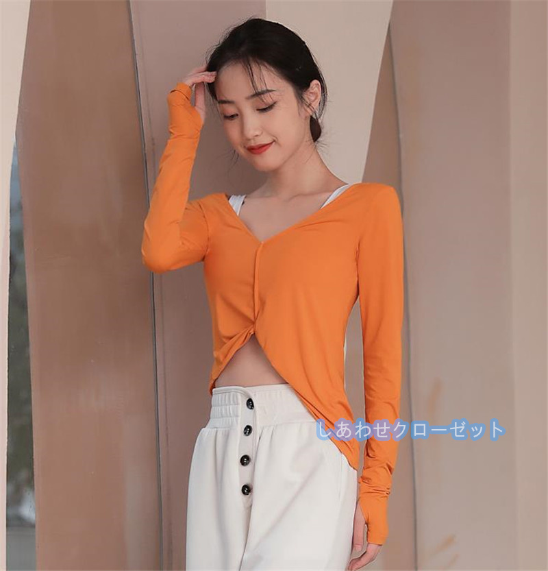 ヨガウェア レディース トップス 長袖 Tシャツ ホットヨガ おしゃれ 吸汗 スポーツウェア 速乾 ランニングウェア かわいい フィットネス 