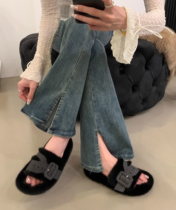 ファーサンダル 厚底 スリッパ サンダル もこもこ 室内室外兼用 レディース おしゃれ ブラック コンフォート ホワイト ふわふわ 