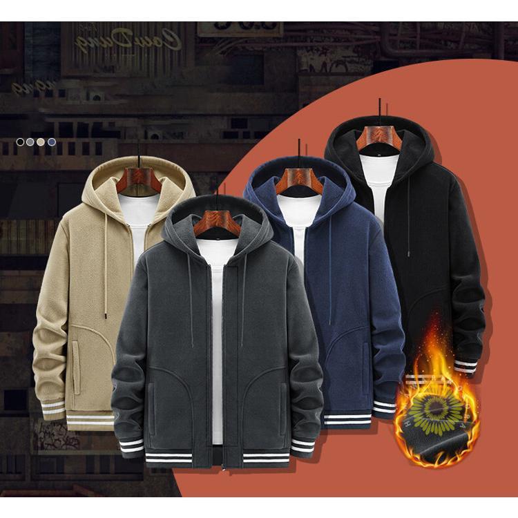 ジップメンズ 長袖無地 フフード付き ボア スウェットトップス 秋ファッション お兄系 