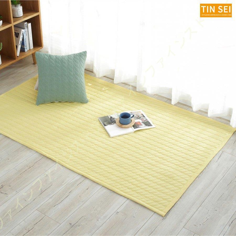 ラグ マット ラグマット 洗える 夏用 キルトラグ 居間用 ピンク 1.5畳 屋内 北欧 軽量 無地 綿 キルティングラグ コットン 1畳 おしゃれ リビング用 