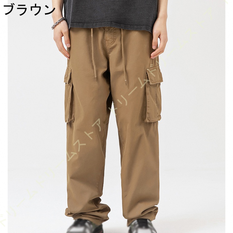 カーゴパンツ メンズ 大きいサイズ ミリタワーク ウエストゴム リラックス チノパンツ ワイドパンツ カーゴ 黒 ワークパンツ パンツチノ イージーパンツ 