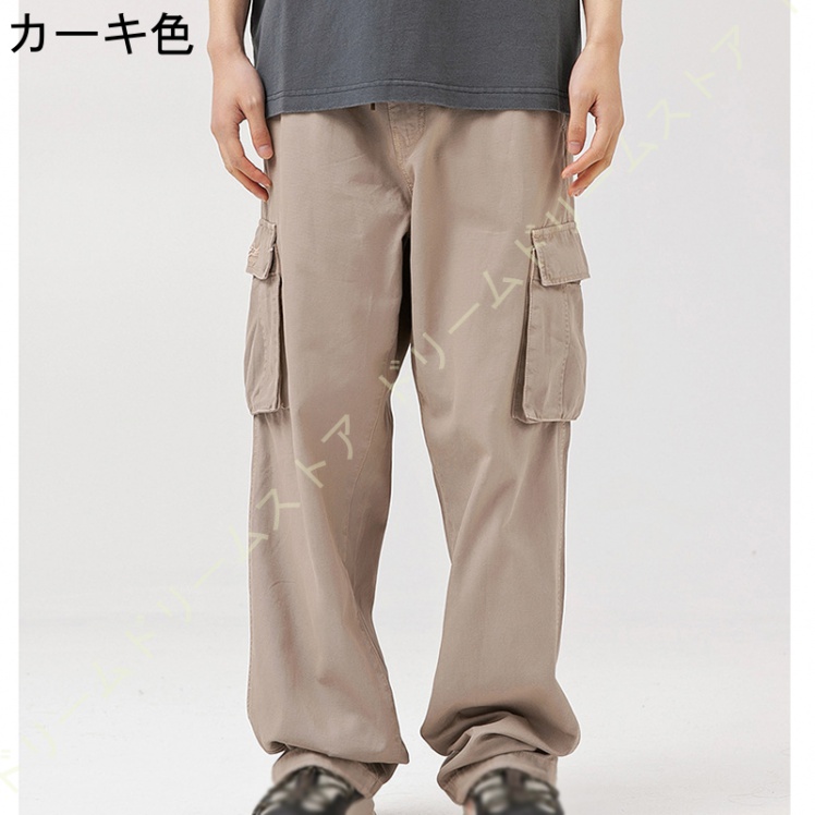 カーゴパンツ メンズ 大きいサイズ ミリタワーク ウエストゴム リラックス チノパンツ ワイドパンツ カーゴ 黒 ワークパンツ パンツチノ イージーパンツ 