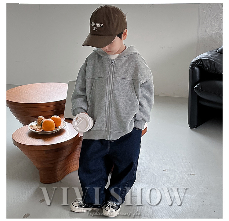 キッズ アウター 長袖 トップス フードつき ジップカジュアル 着やすい ジッパー あわせやすい ゆったり 動きやすい シンプル カジュアル ポケット 