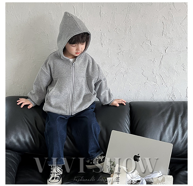 キッズ アウター 長袖 トップス フードつき ジップカジュアル 着やすい ジッパー あわせやすい ゆったり 動きやすい シンプル カジュアル ポケット 